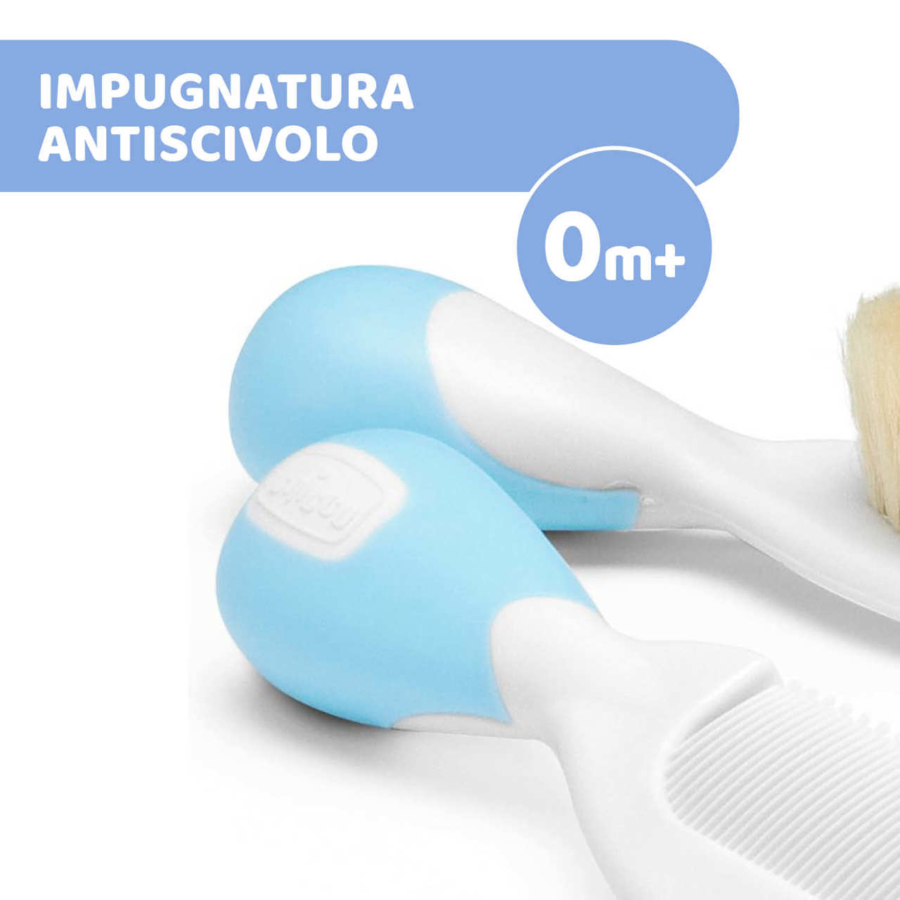 CHICCO SPAZZOLA E PETTINE AZZURRO - immagine 4