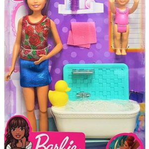 Barbie Babysitters Skipper con Vasca da Bagno e Bambina