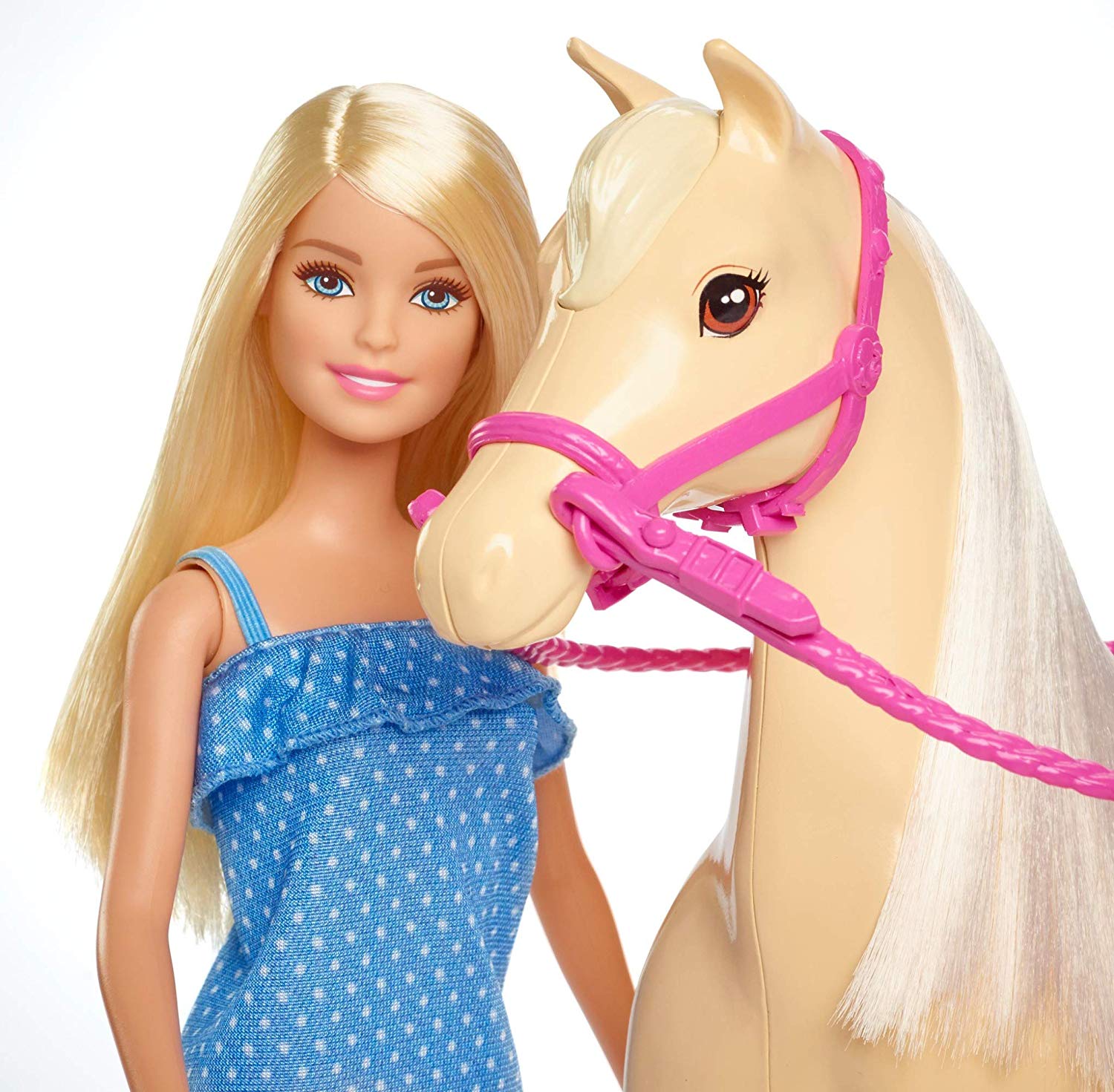 Barbie snodata bionda Bambola con cavallo con sella e briglie rimovibili - immagine 3