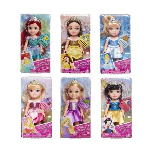 Disney Princess bambola glitterata alta 15 cm Principessa con Pettine