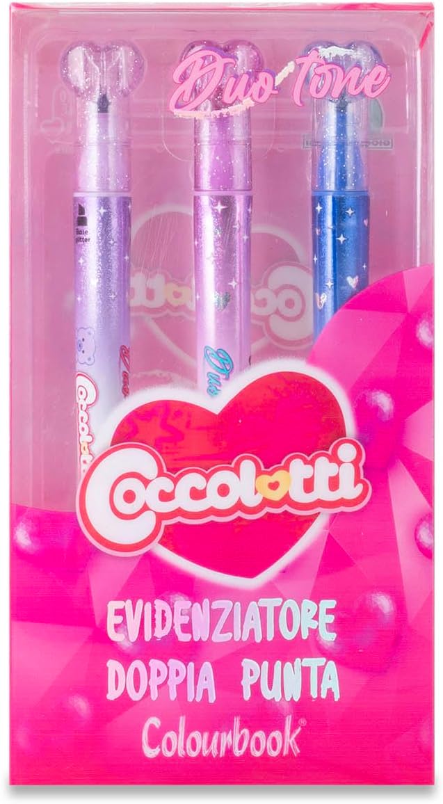Set 3 evidenziatori doppia punta Duo Tone Coccolotti - immagine 2