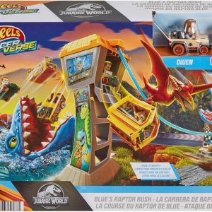 Hot Wheels Racer Verse Jurassic World – Corsa del Velociraptor Blu