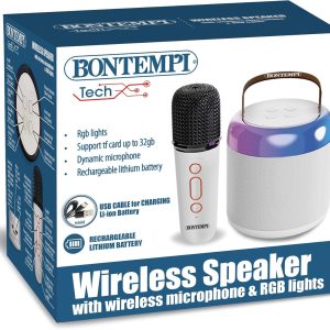 Cassa acustica wireless con microfono senza filo e luci RGB