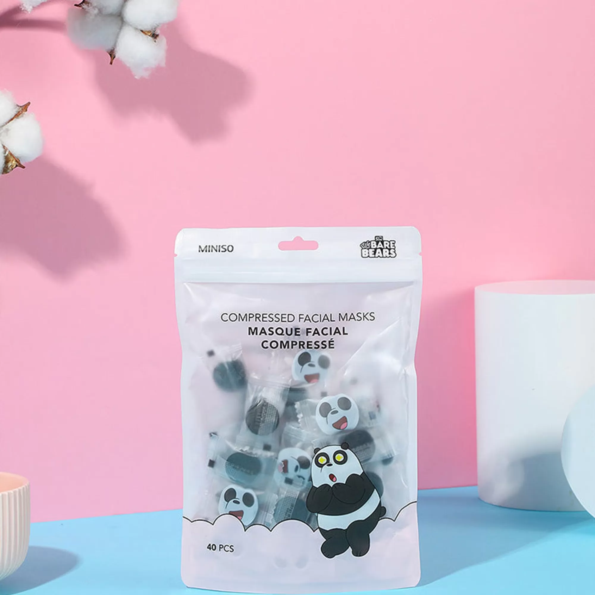 MINISO Skin Care-40 Maschere Facciali Nere Di We Bare Bears
