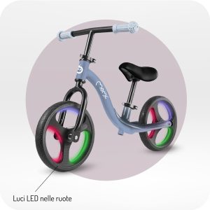 MoMi ISOKA Bici senza pedali BLU con luci a led