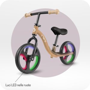 MoMi ISOKA Bici senza pedali BEIGE con luci a led