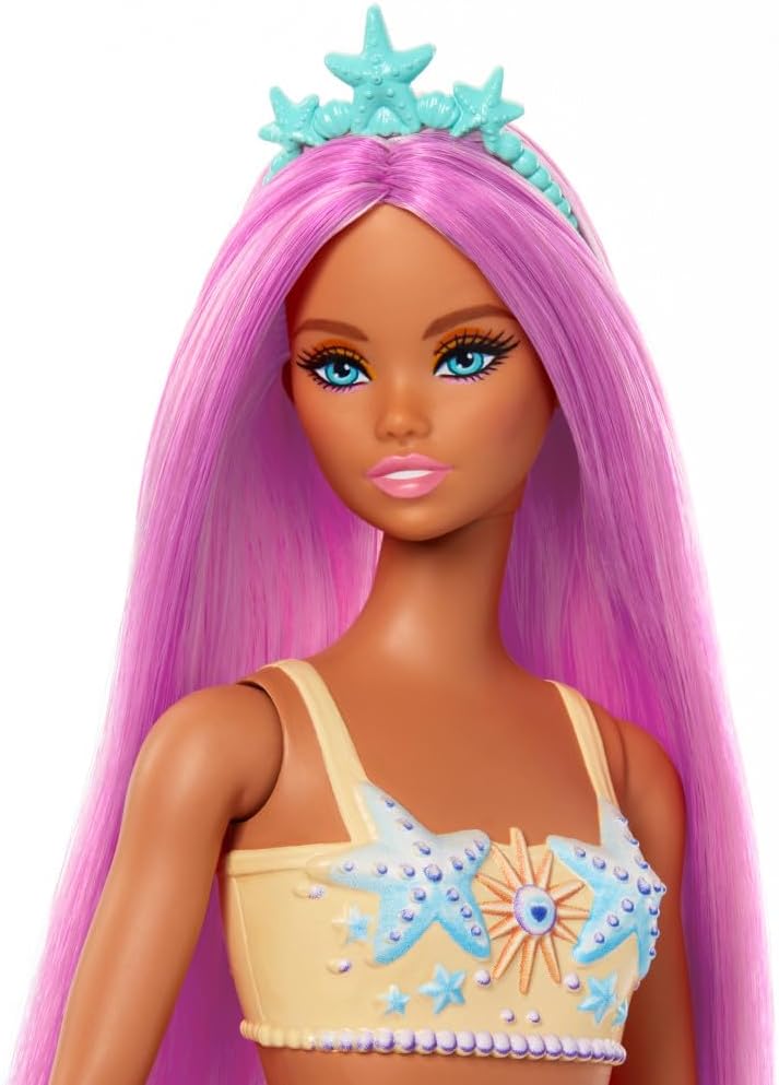 Barbie Sirena Con Capelli Rosa e Coda Arancione - immagine 4
