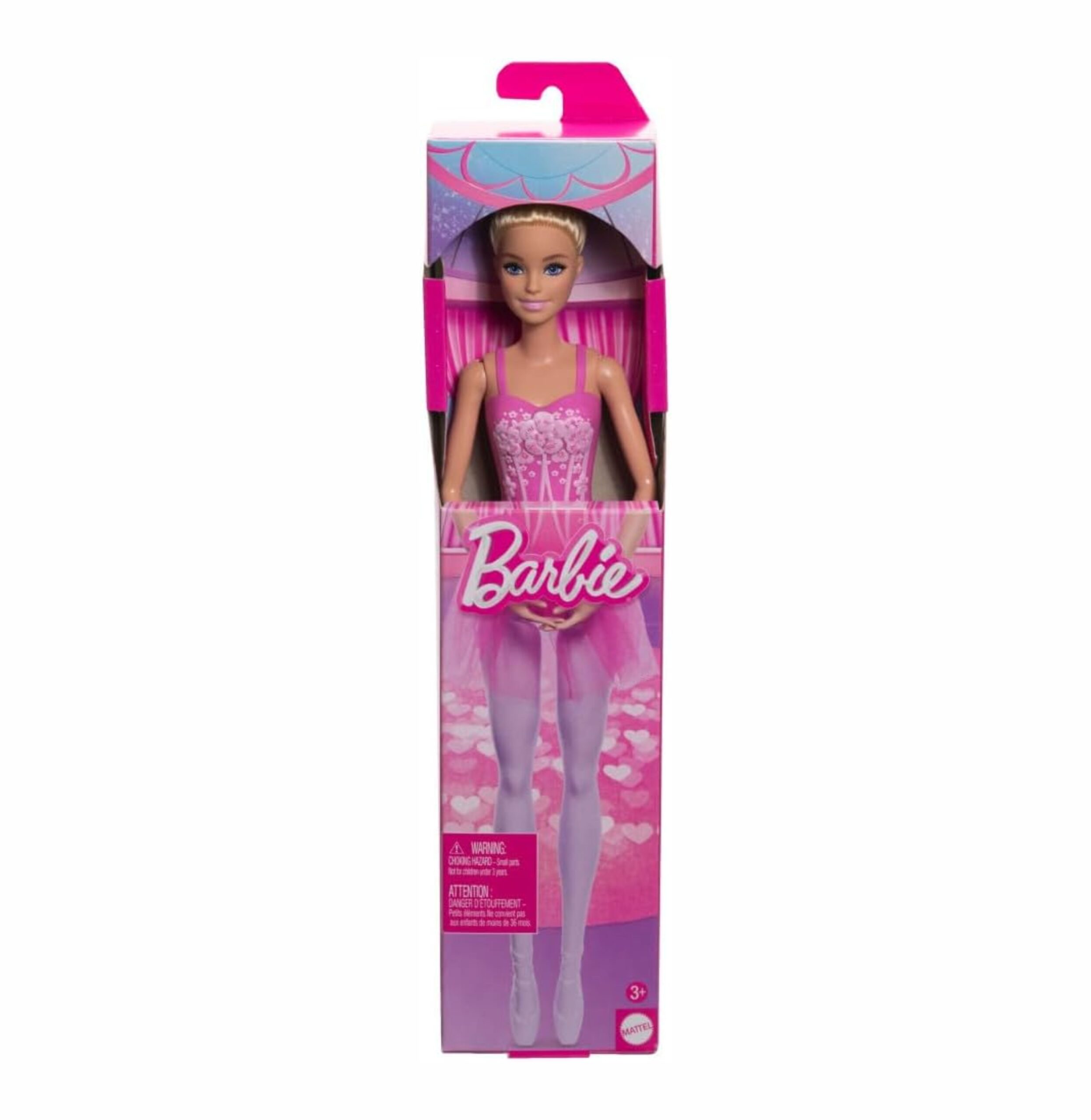 Barbie Ballerina bambola con corpetto decorato a fiori e tutù viola rimovibile braccia in posa da danza e scarpette da punta