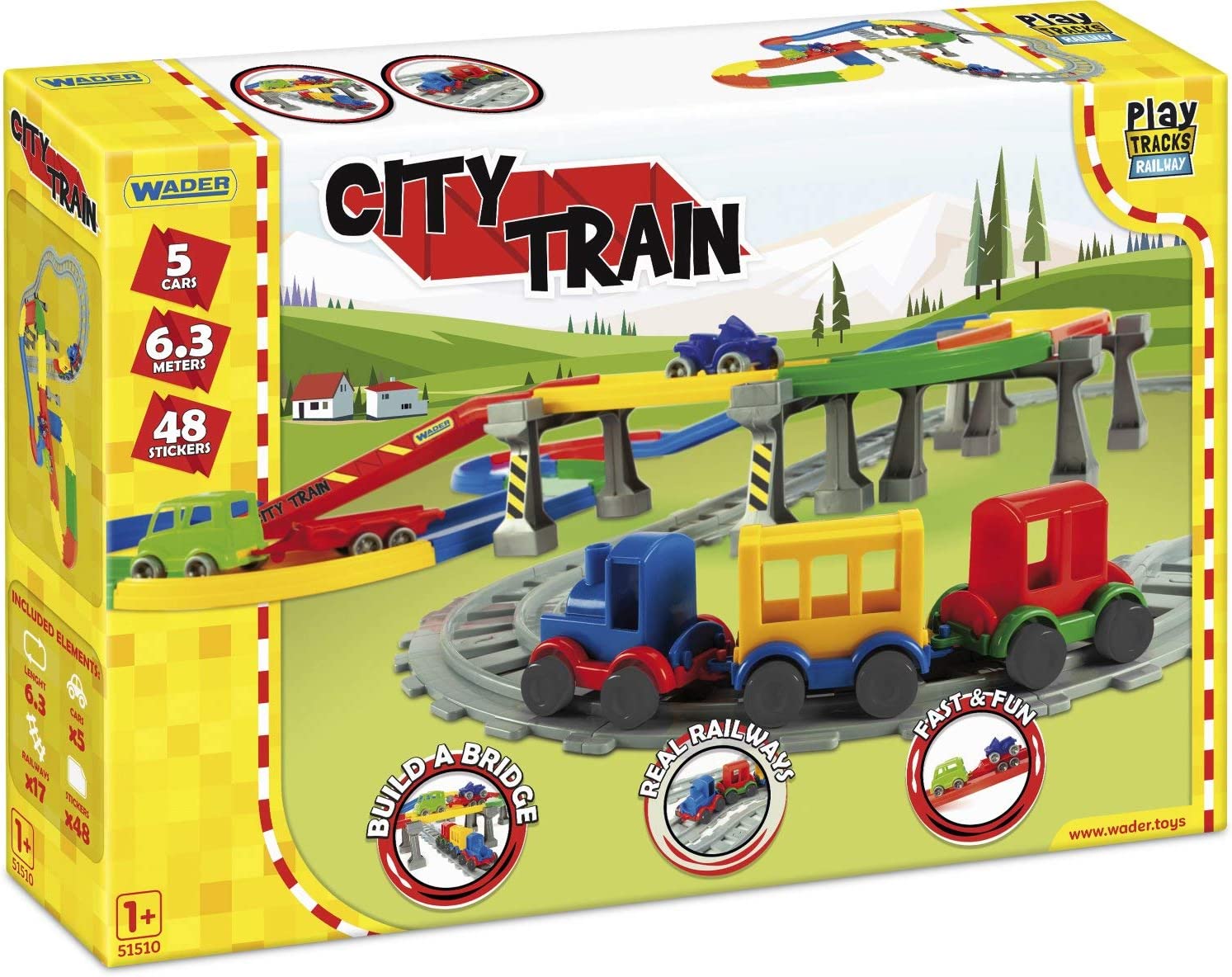 Città dei treni Pista Play Tracks Railway Piste per Auto per Bambini - immagine 2