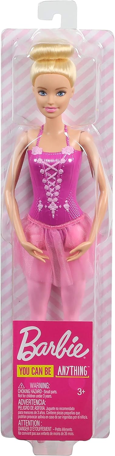 Barbie Ballerina bambola con corpetto decorato a fiori e tutù viola rimovibile braccia in posa da danza e scarpette da punta - immagine 6