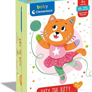 Clementoni Katy The Kitty Gattino Peluche per Neonato Giocattolo 0-36 Mesi in Scatola regalo