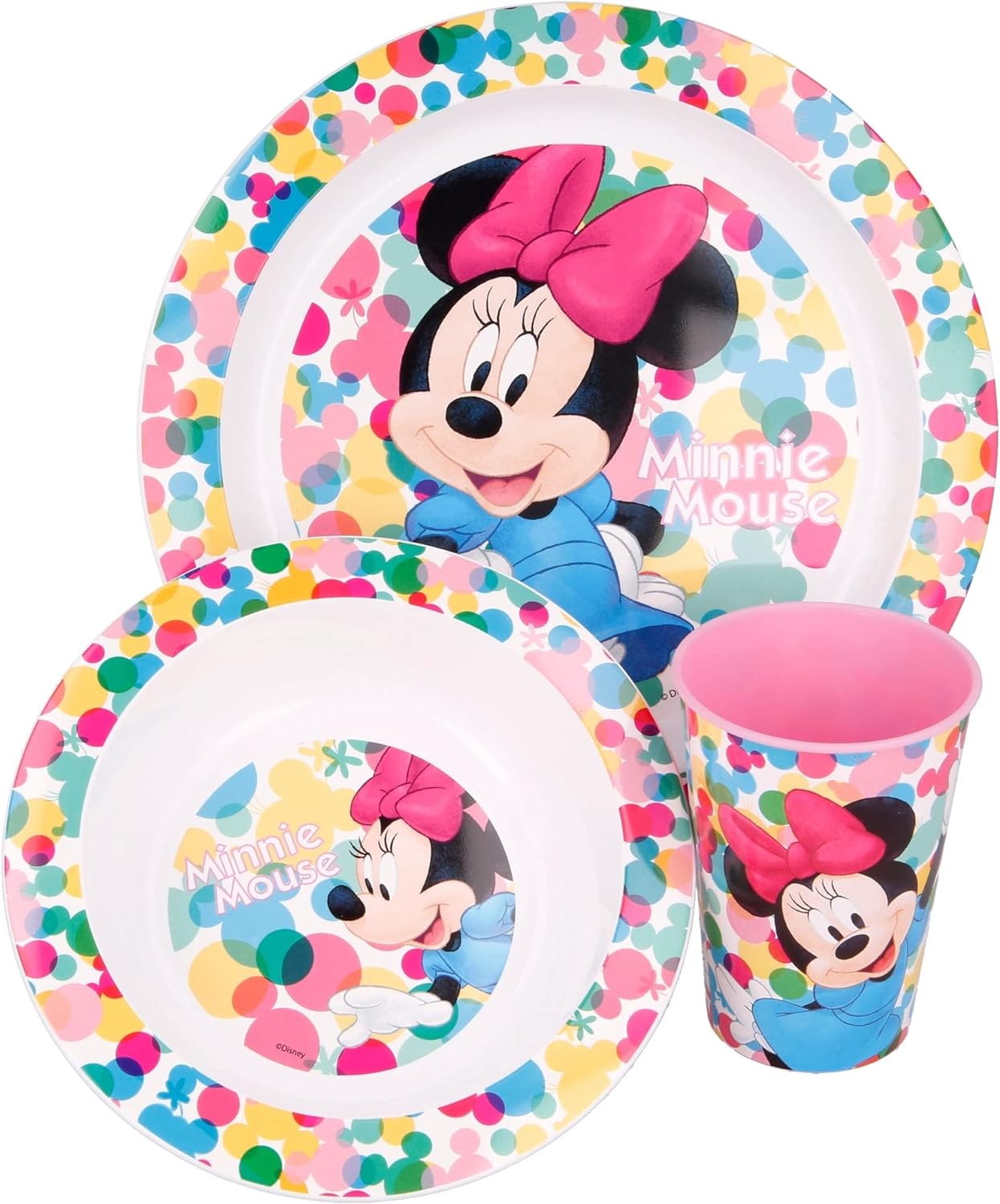 Set Micronde Minnie Piatto Ciotola e Bicchiere - immagine 3