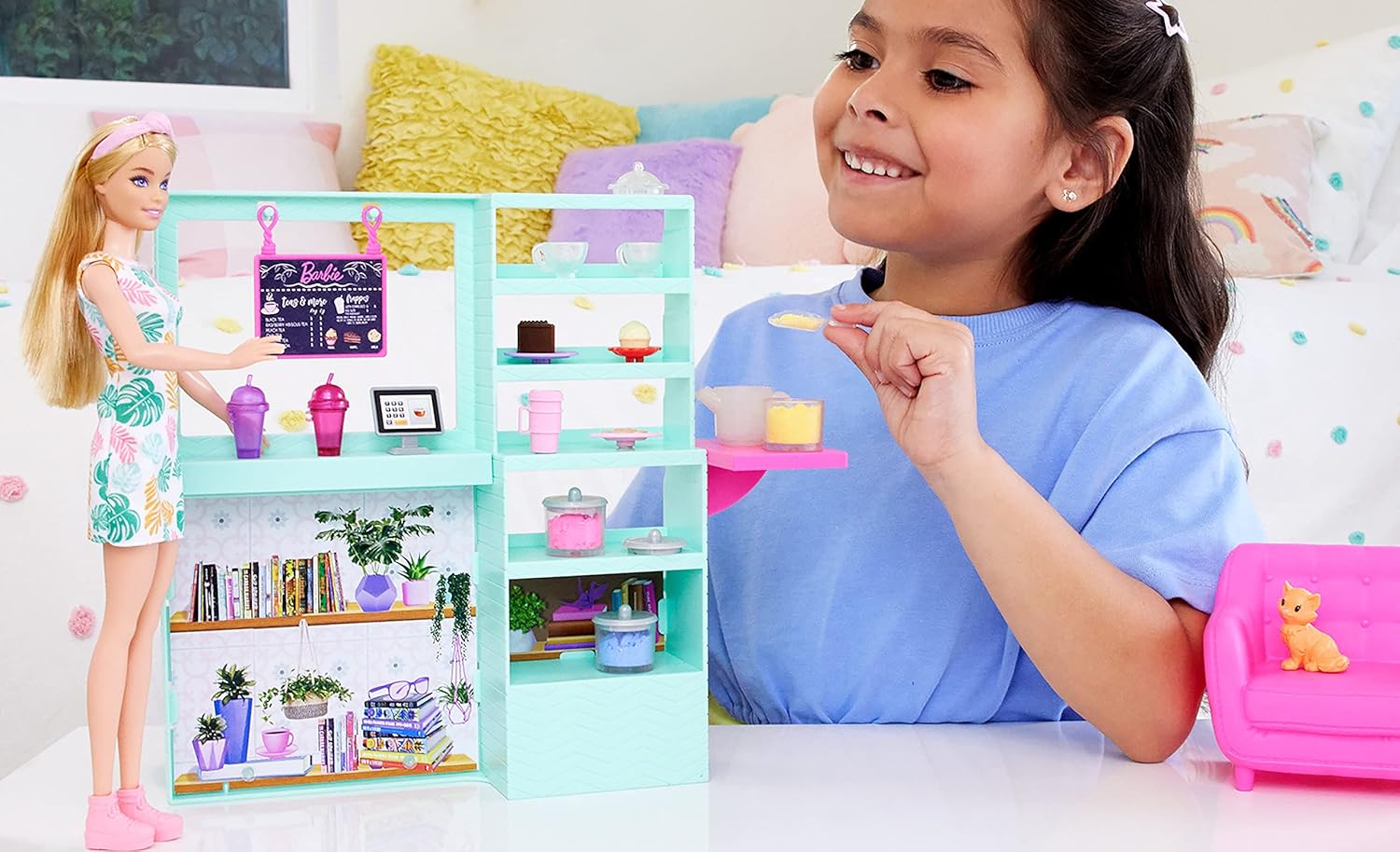 Barbie Caffetteria Dolci Momenti wellness playset time for tea 22pz - immagine 5
