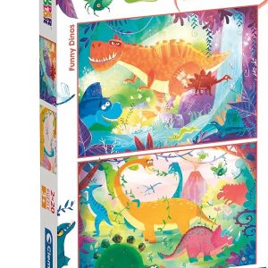 Clementoni Supercolor Puzzle-Dinosauri-2 X 20 Pezzi, Multicolore