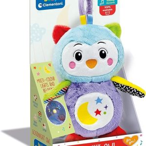 Clementoni Good Night Owl Peluche Neonato Interattivo Luce Notturna Luci E Suoni 0-36 Mesi