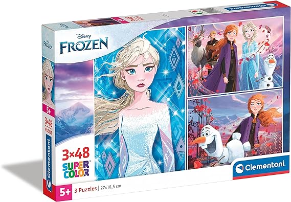 Clementoni Clementoni-25240-Supercolor Disney Frozen 2-3×48 pezzi, puzzle bambini, Multicolore - immagine 2