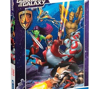 Clementoni Supercolor Marvel Guardians of the Galaxy-180 Pezzi Bambini 7 Anni, Cartoni Animati, Puzzle Supereroi-Made In Italy, Multicolore