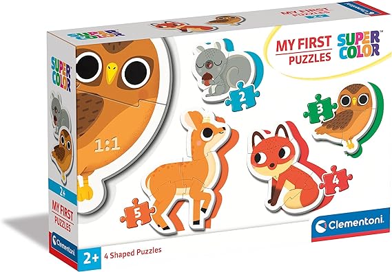 Clementoni Animals My First Puzzle-Animali del Bosco-3-6-9-12 Pezzi, Multicolore - immagine 2