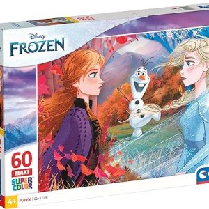 Clementoni Clementoni-26452-Supercolor Disney Frozen 2-60 maxi pezzi, puzzle bambini, Multicolore