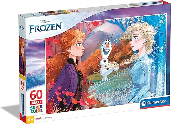 Clementoni Clementoni-26452-Supercolor Disney Frozen 2-60 maxi pezzi, puzzle bambini, Multicolore