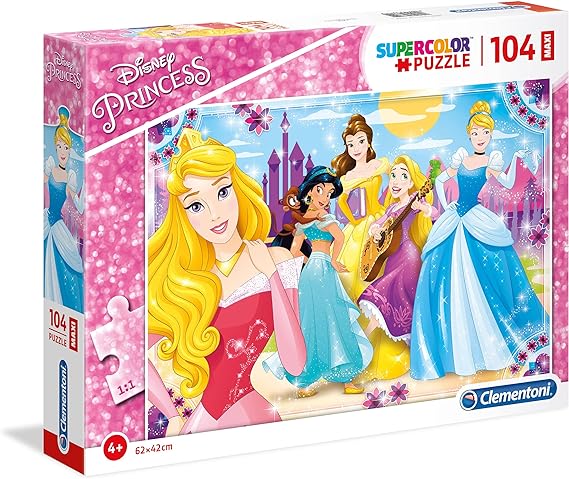 Clementoni-Le Principesse Disney & Sofia Princess Supercolor Puzzle, No Color, 104 Pezzi - immagine 2