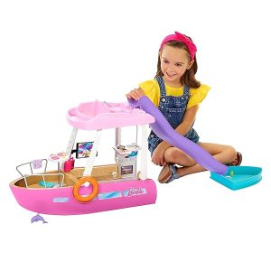 Barbie Barca dei Sogni Playset con piscina, scivolo, un delfino e 20+ accessori 3+ anni