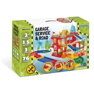 Wader- Play Tracks Garage Piste per Auto per Bambini, Multicolore, 90 x 80 cm
