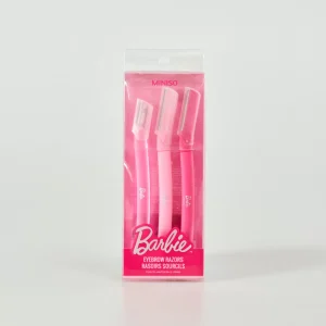 MINISO Barbie-Rasoio Per Sopracciglia- Barbie (3Pz)