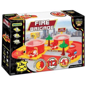 Wader- Play Tracks City Piste per Auto per Bambini- Vigili del Fuoco